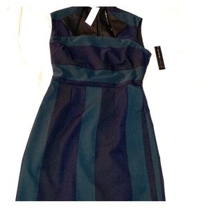 Andrew Marc New York Green and Black Sheath Dress